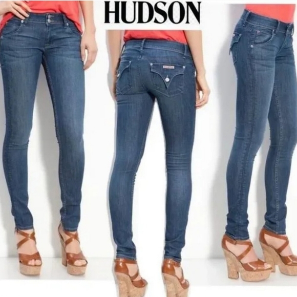 Hudson Jeans Collin Skinny NWOT Size 27 Waist Stretch Los Angeles  Dark Rinse - Picture 14 of 14